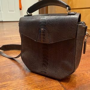 Vintage Alexander Wang navy leather shoulder bag.